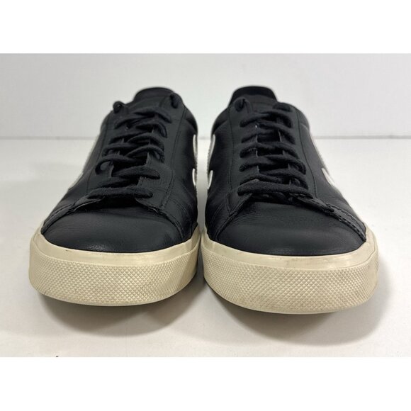 Veja Mens Campo Low Chromefree Sneakers Size 12 Black White Leather Shoes - Picture 4 of 10